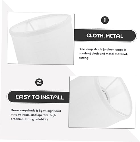 Miniatura 4 de Pantalla de lámpara de tambor s pantalla de lámpara para lámparas de mesa Simple Metal Shell blanco
