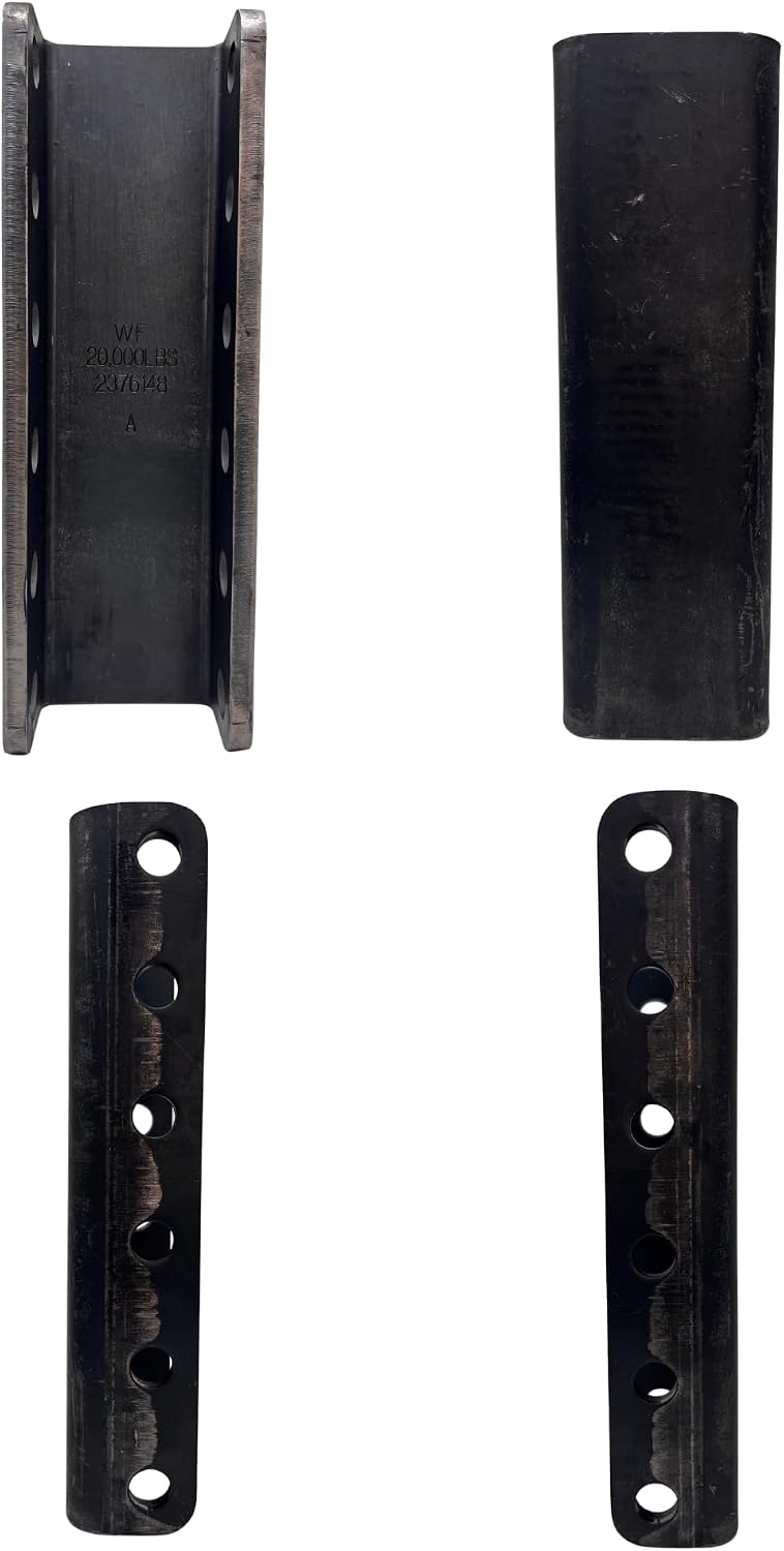 Wallace Forge 2376148 Adjustable C Channel Bracket for Trailer Coupler, 5 Position, 6 Hole, 2-in Bolt Pattern, 11-1/2" Total Height, 3" Inside Width