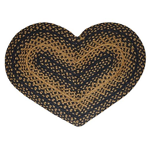 CWI Gifts Braided Ebony Heart Rug, 20 x 30