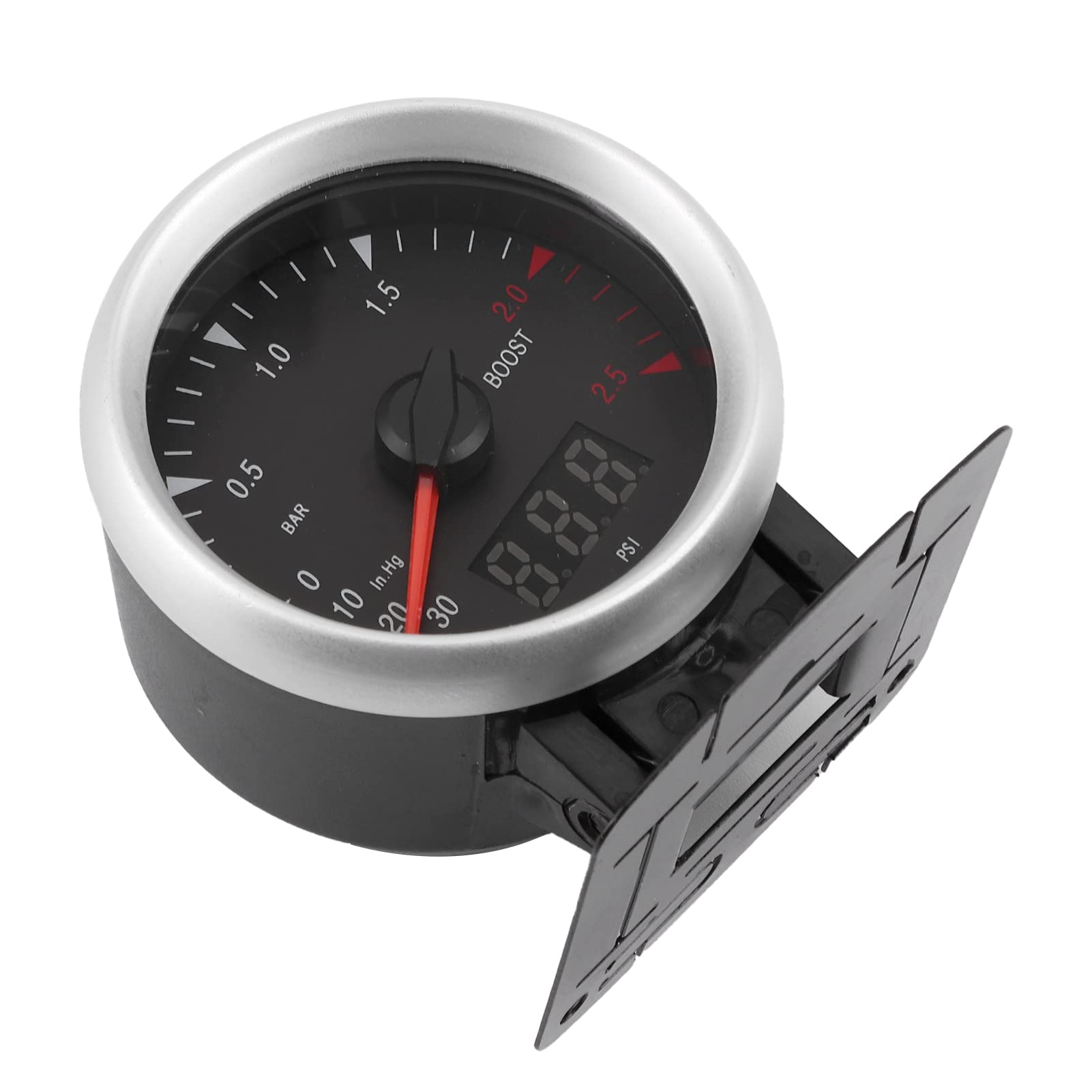 aqxreight - Manometro Turbo, 60 Mm / 2,5 Pollici 12V Indicatore Turbo Boost per Auto LED Universale -30-2,5 BAR Controllo Indicatore LED