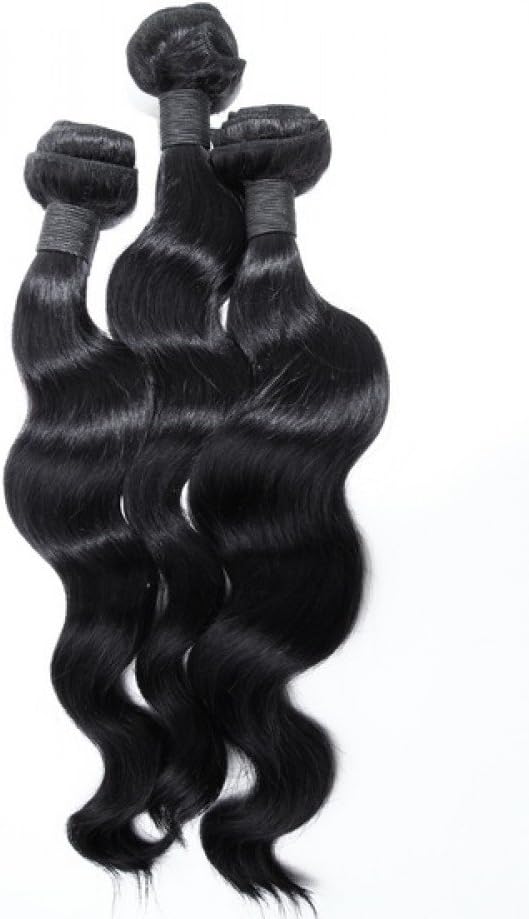 18 inch Brazilian Remy Hair #1B Natural Wave 100% REAL HUMAN HAIR
