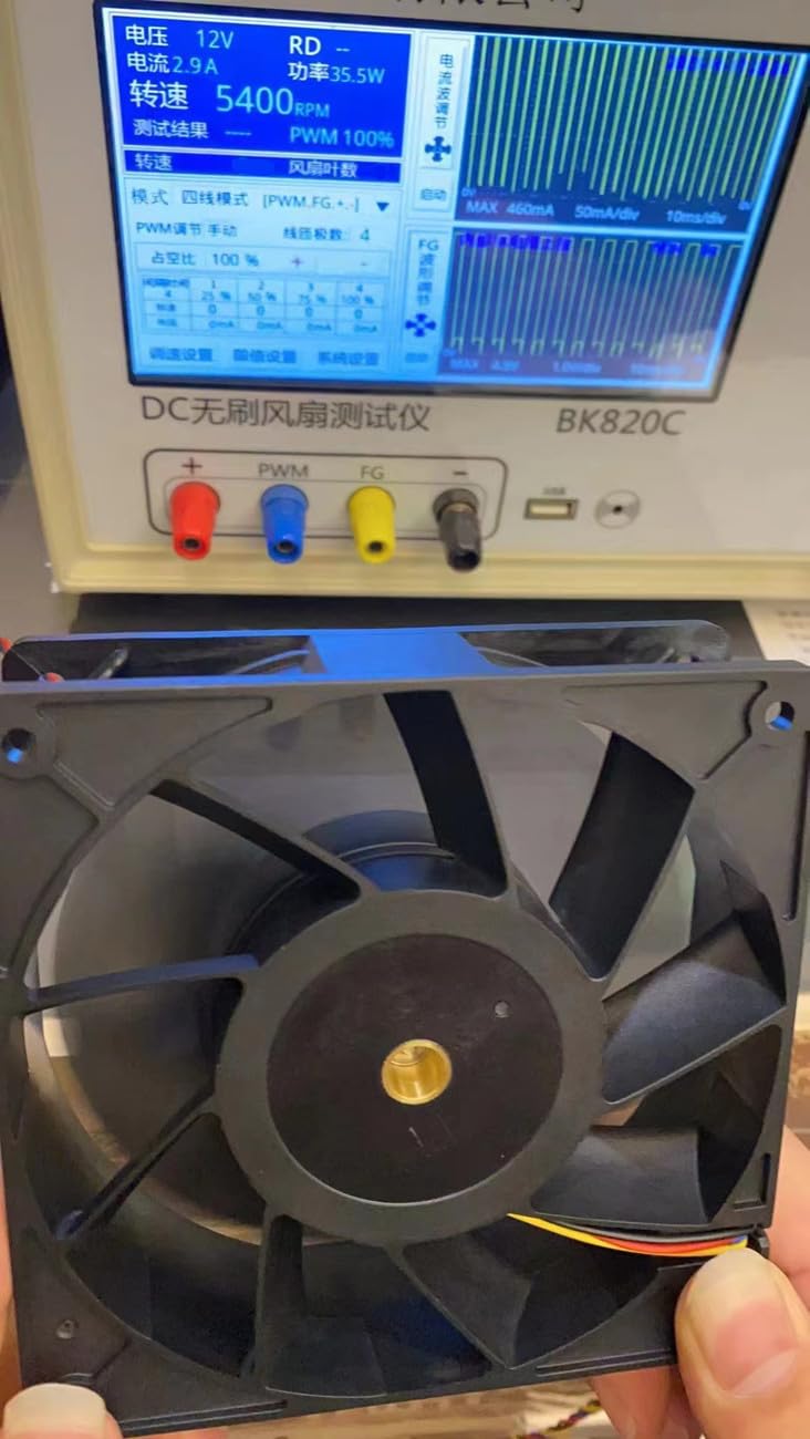 12038 PWM Cooling Fan 120mm 38mm DC 12V 4Pin High 230 CFM Brushless Dual Ball Bearing 5400RPM for Computer Case Server Workstation Cabinet 12038 4pin 5400RPM