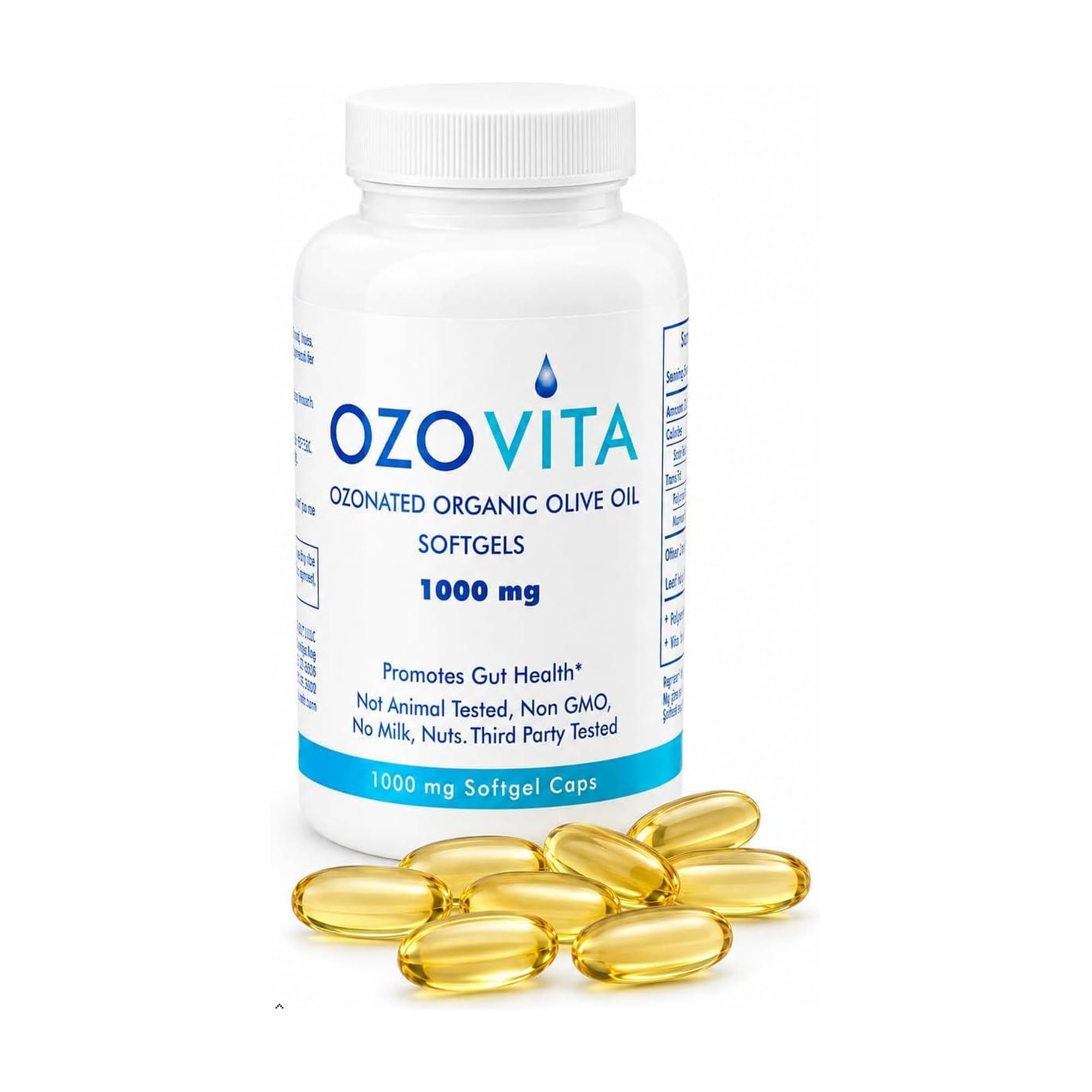 Ozonated Olive Oil Capsules 1000mg Organic EVOO 60 Softgels