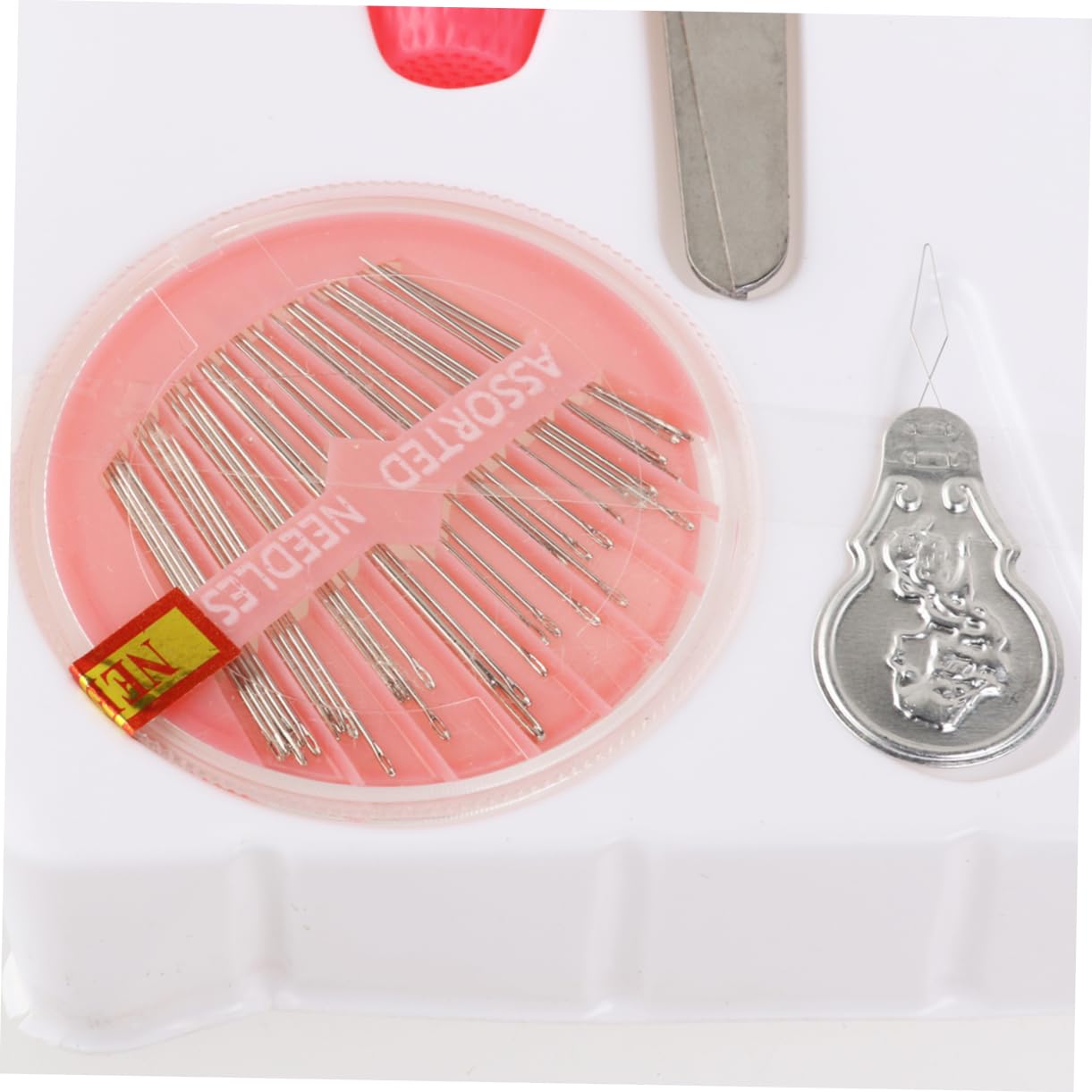 Housoutil Sewing Kit for Adults 100pcs Sewing Tools Set Scissors Thimbles Threader for Needlework Box