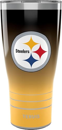 Tervis Traveler NFL Pittsburgh Steelers - Ombre Triple Insulated Tumbler Travel Cup Keeps Drinks Cold & Hot, 30oz, Stainless Steel