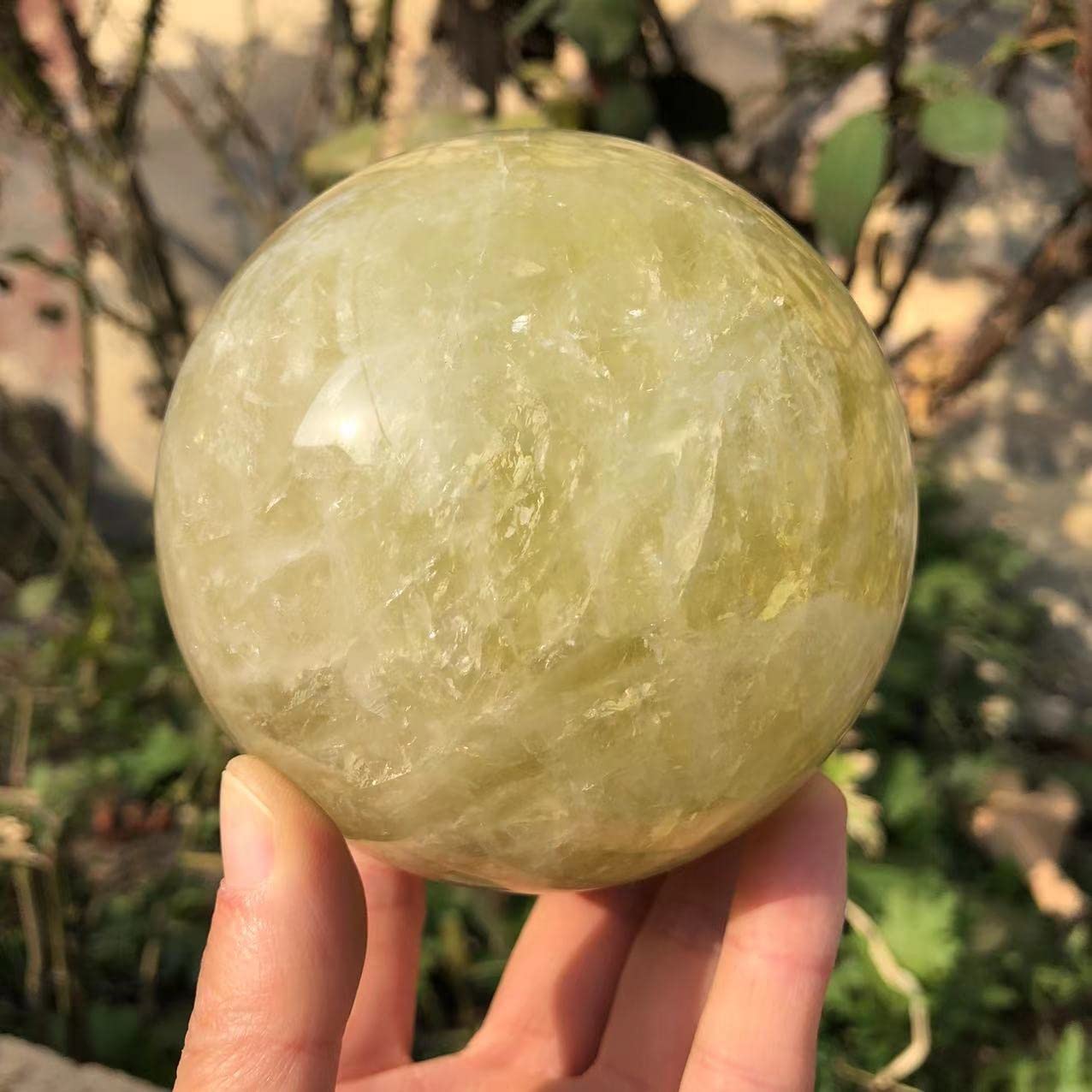 Home Decor, 900–1100 g, natürliche Citrin-Kristallkugel, gelbe Quarz-Edelsteinkugel, Heilgeschenke, natürlicher Kristall ERTEYIN