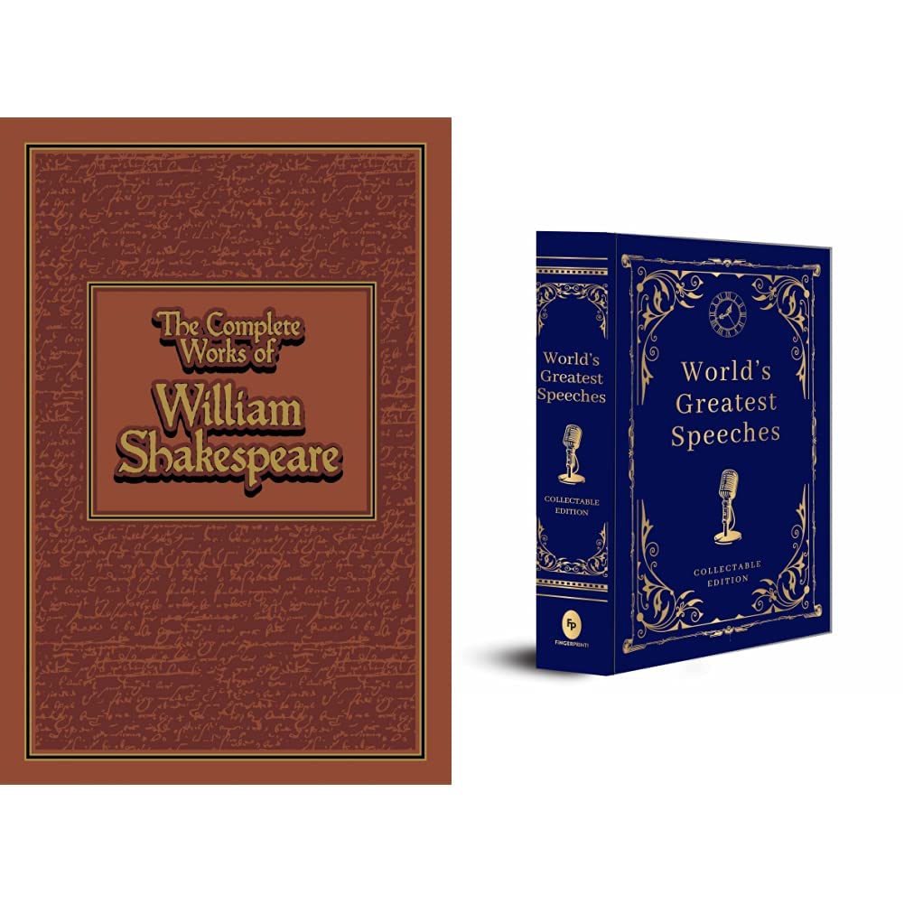 The Complete Works of William Shakespeare (Leather-bound Classics) + World's Greatest Speeches (Deluxe Edition) (Set of 2 books)