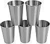 WANBY Stainless Steel Cups 18Oz Unbreakable and Reusable Drinking Cups Eco-Friendly Healthy Tumbler Set for Milk Juice and Water Dishwasher Safe 5Pcs