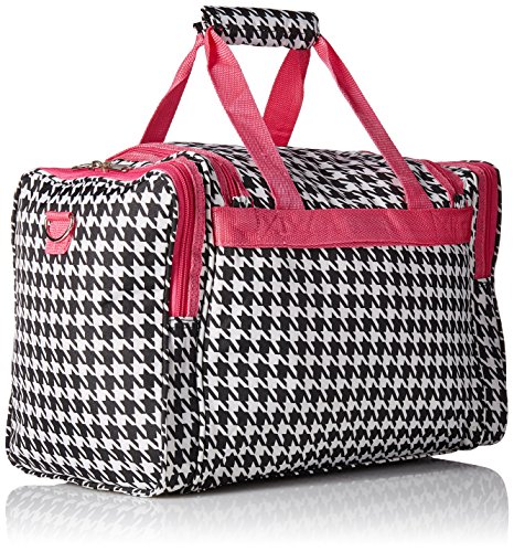 Image of World Traveler 81T16-606-F Duffle Bag, One Size, Fuchsia Trim Houndstooth