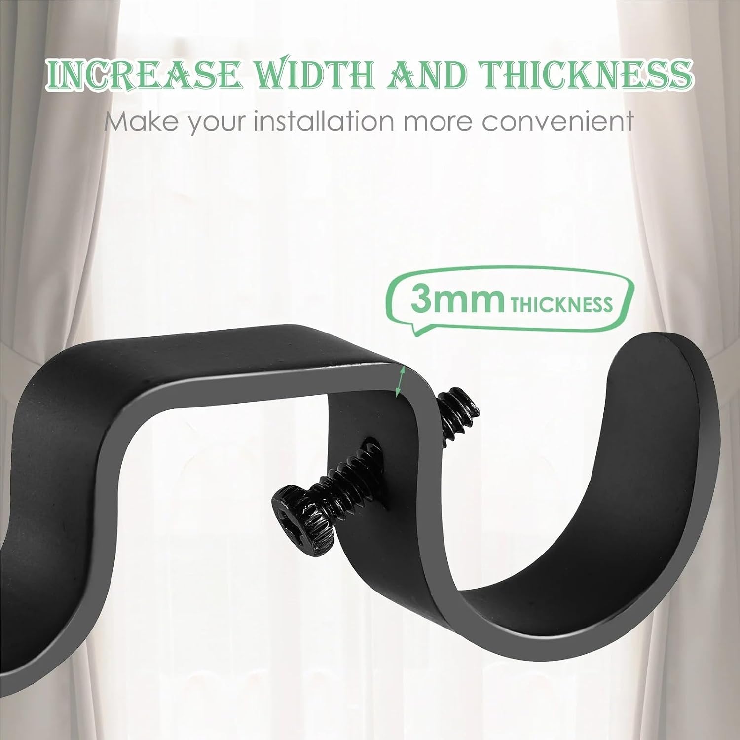 Curtain Rod Holders 2pcs Curtain Pole Bracket Holder Double Rod
