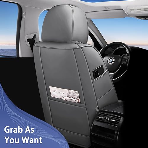 Miniatura 10 de NS Yolo - Juego completo de fundas de asiento de automóvil, accesorios universales de cuero para asiento de automóvil, incluye gancho para asiento