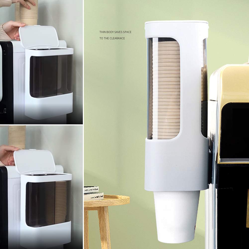 Distributeur De Tasses Mural Double Tube | Organisateur Gobelets Jetables | Capacité 80 Tasses | Anti-Poussière