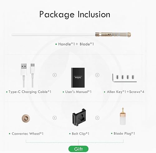 Miniatura 7 de CUSTOM SABER Sable de luz RGBX Smooth Swing, control de movimiento para encenderapagar la cuchilla, 16 fuentes de sonido, sable de luz, soporte de