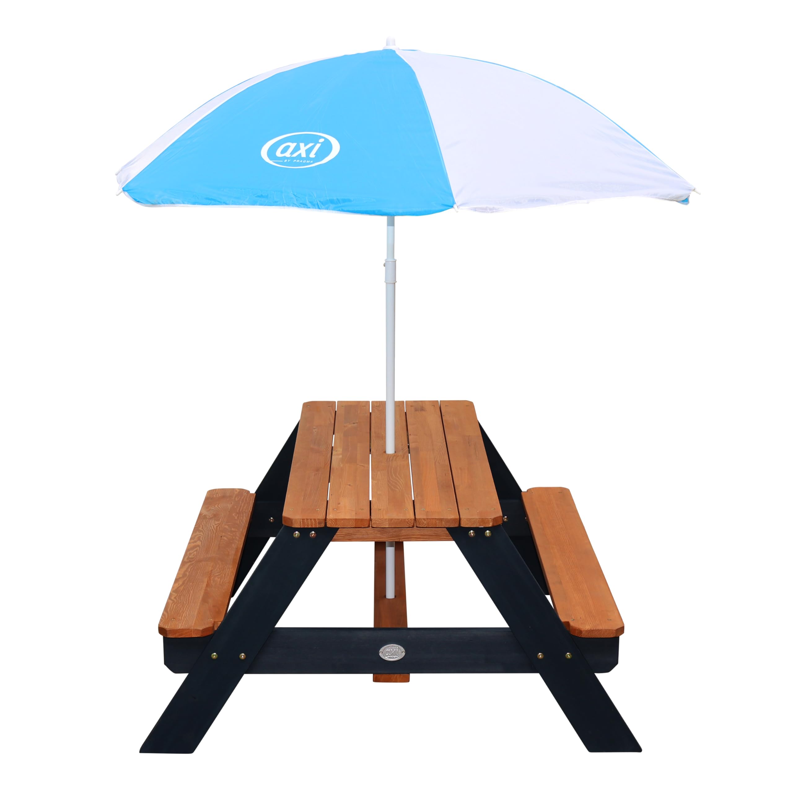AXI Nick Table Pique Nique avec Parasol Anthracite & Marron | 95 X 97 X 48 Cm - Table De Pique Nique Enfant pour Le Jardin, Table Picnic, Table Picnic Bois
