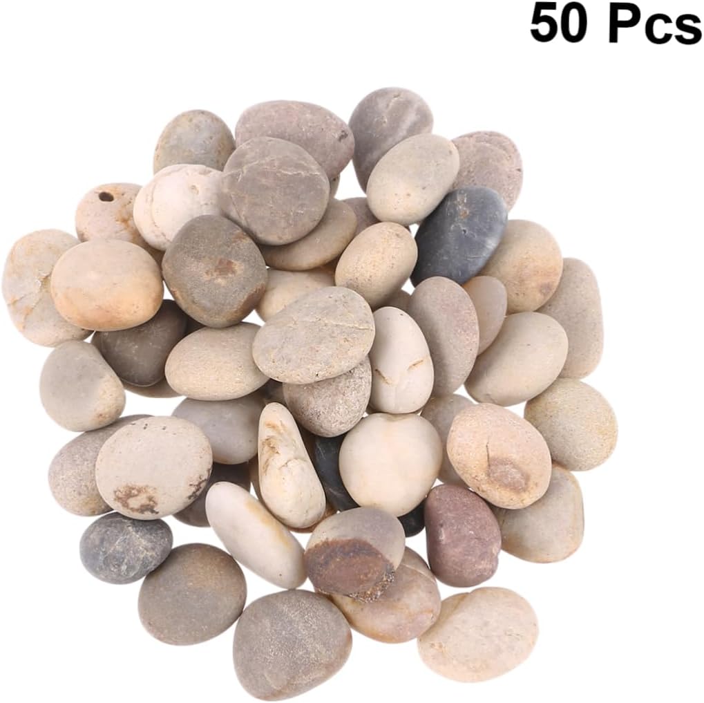 PERSELOSO 50pcs Polished Stones Painting Rocks Stones Hand-Painted Rocks DIY Polishing Pebbles Mixed Paint Markers