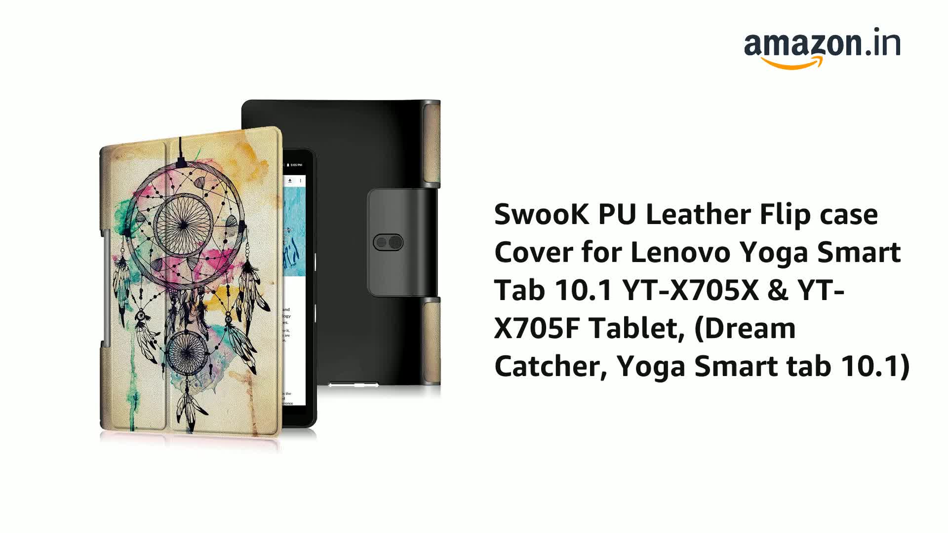Kepuch PU-Leder Hülle Für Lenovo Yoga Smart Tab YT-X705F / Yoga Tab 5 - Schlankes Case Mit Handschlaufe & Magnetschluss