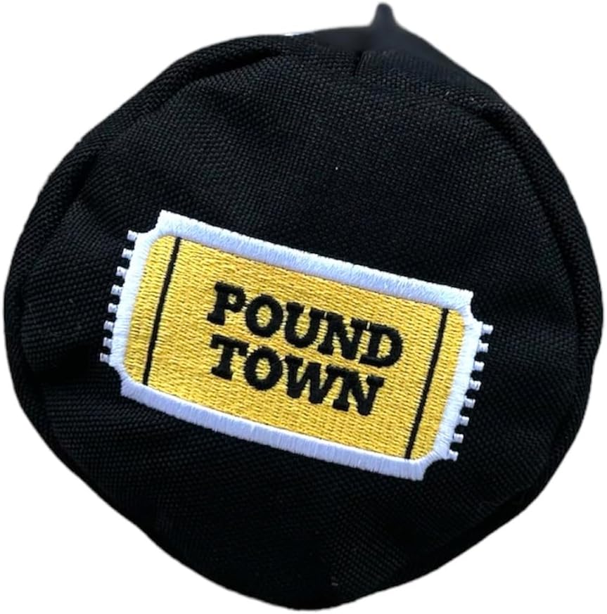 Pound Town Golf Driver Headcover, Black with Yellow Ticket Design, Durable Canvas Golf Headcover for Driver Club Protection