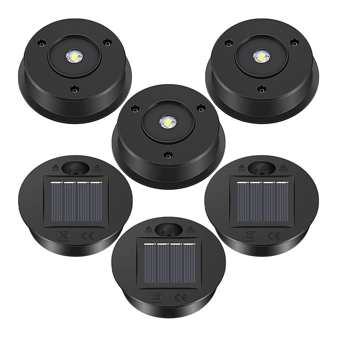 CTRLZS 6 Pcs Solar Lights Replacement Top 7 Lumens Solar Lantern Parts LED Solar Panel Lantern Lid Lights for Outdoor Hanging