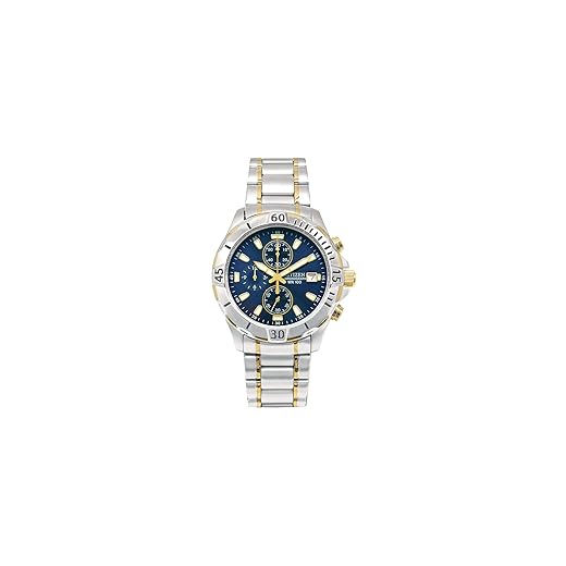 Relógio masculino Citizen Quartz, aço inoxidável, clássico, bicolor, modelo AN3394-59L