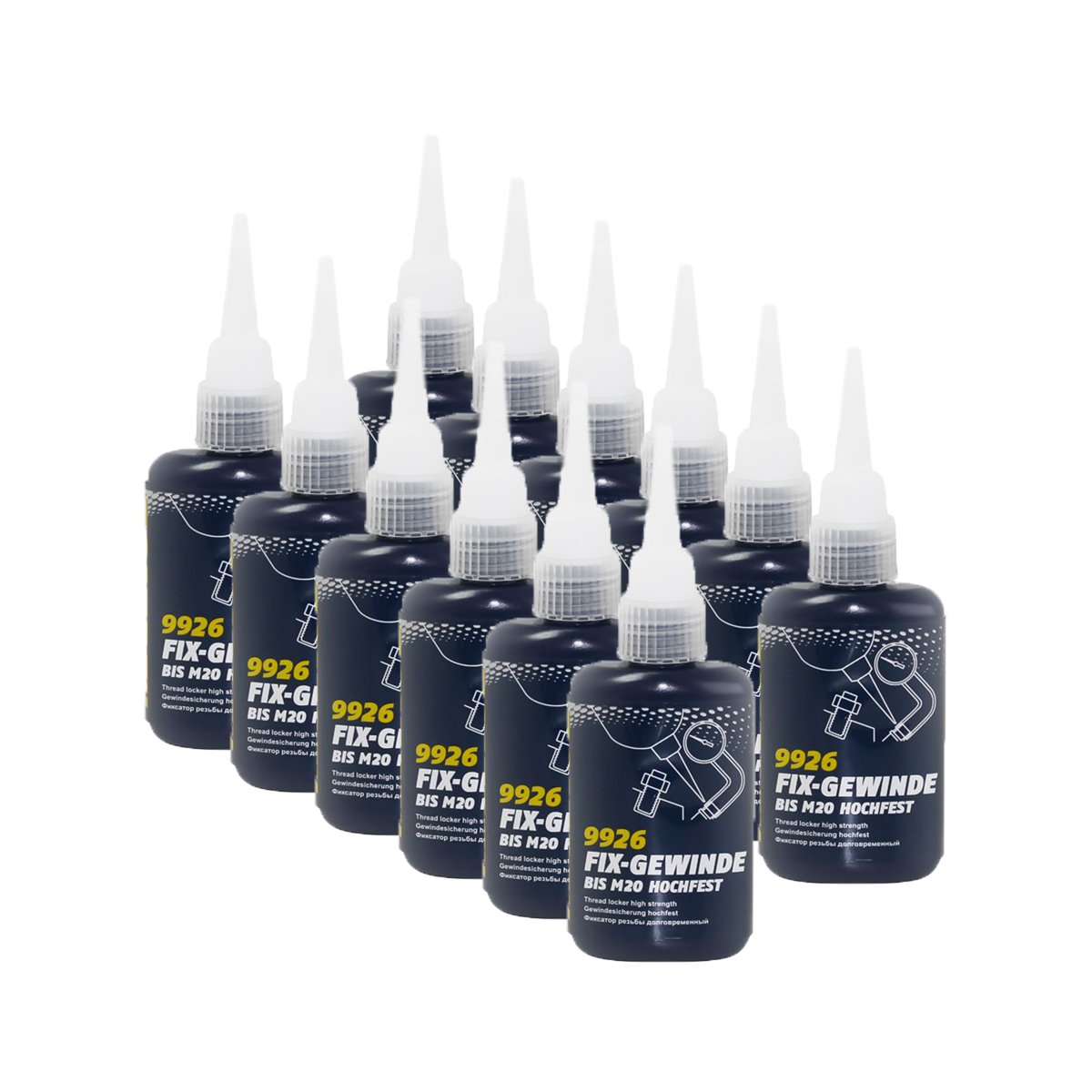 12x MANNOL 9926 Fix-Gewinde Hochfest Schraubenkleber 50ml