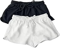 RoseSeek Women's 2 Pack Low Rise Drawstring Sweat Shorts - Soft Stretchy Workout Track Lounge Casual Active Shorts