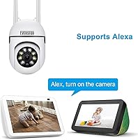 Vista 9 de EVERSECU Cámara de seguridad PTZ WiFi para exteriores 1080P, WiFi 5G, seguimiento de movimiento, audio de 2 vías, visión nocturna con foco, funciona