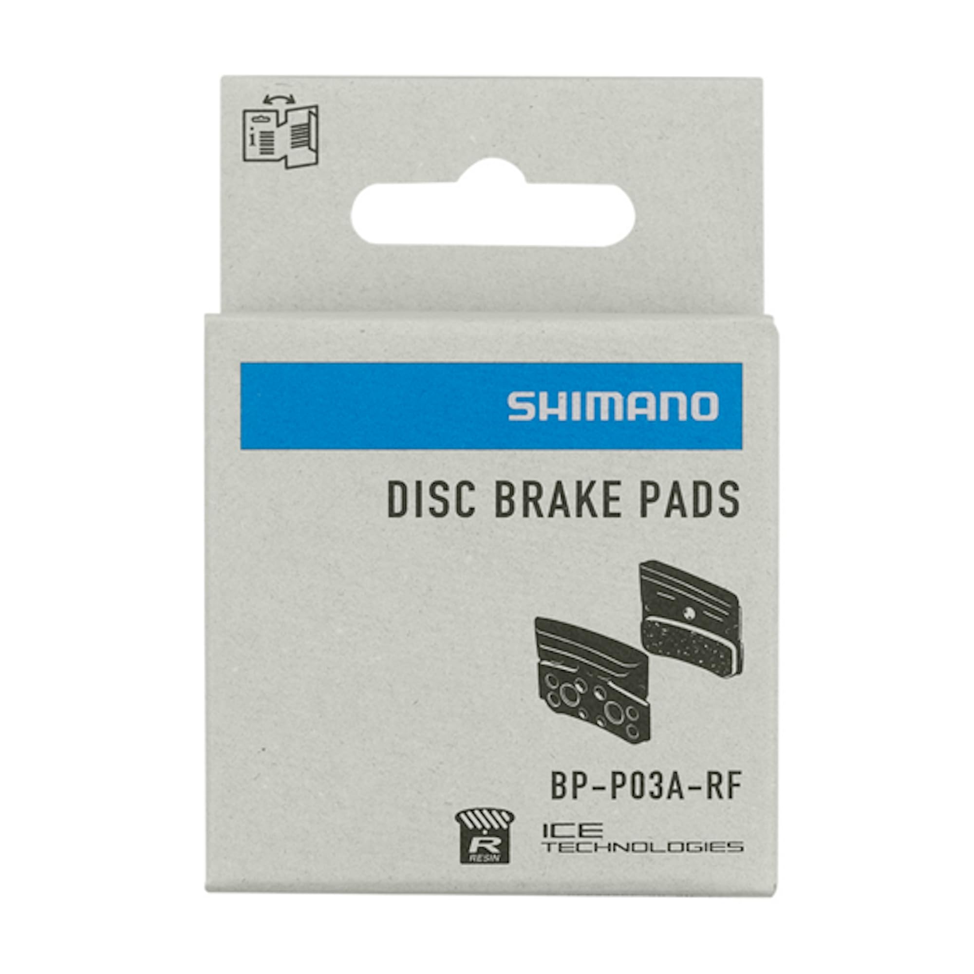 Image secondaire de Plaquettes de frein Shimano BP-P03A-RF en résine avec aileron