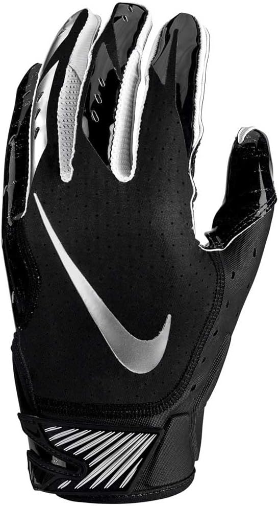 Men's Nike Vapor Jet 5.0 Football Gloves Black/Chrome Size Large