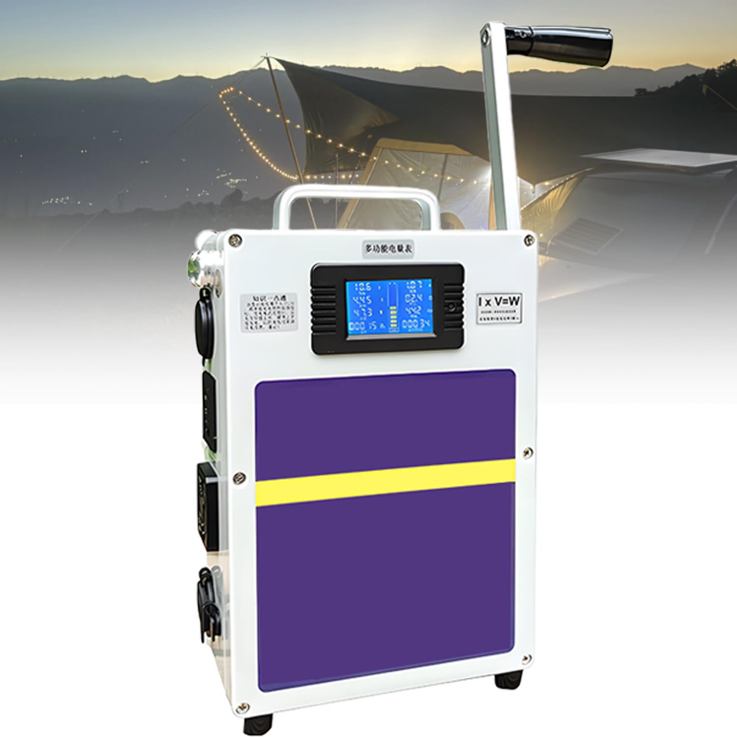 Generador de manivela, estación de energía portátil, pequeño generador inversor de aleación de Aluminio, Recargable, Ideal para Acampar en casa, Cargar Smartphones y Cargar portátiles