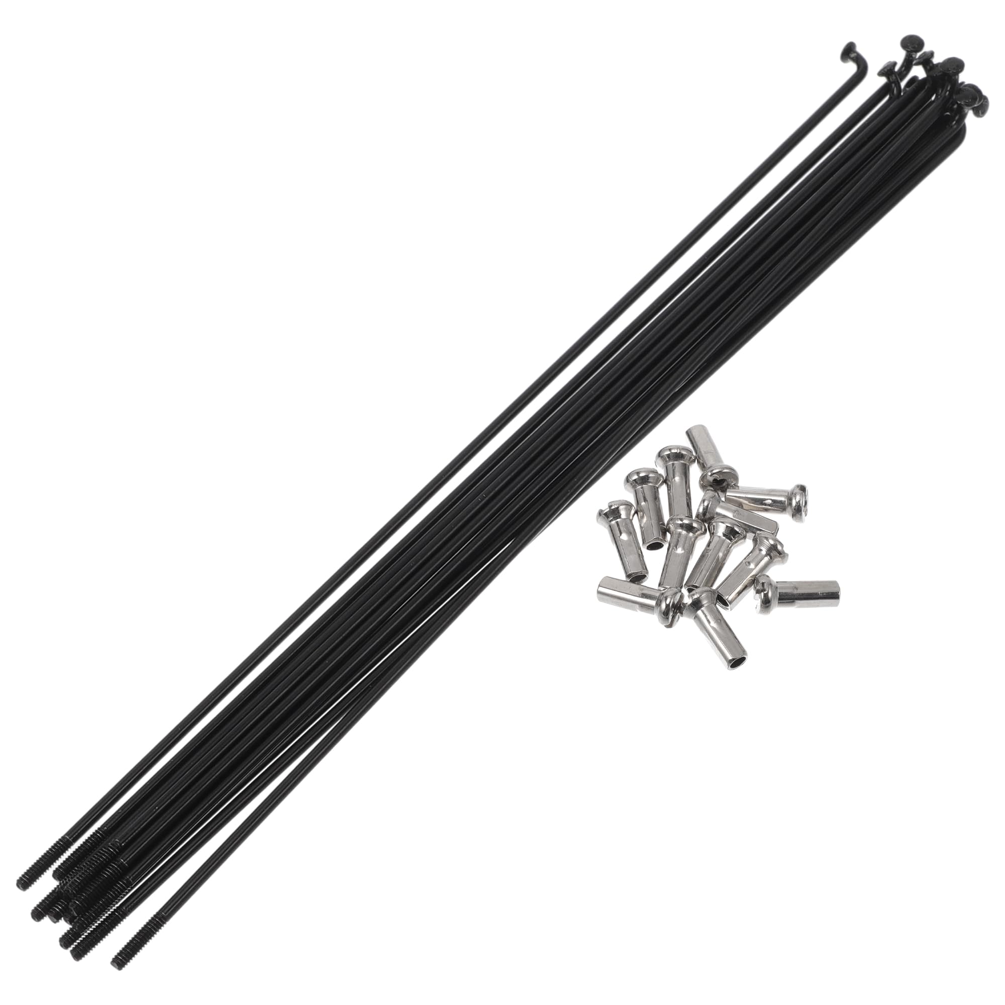A ABSOPRO Bicycle Spokes 14G 191mm Length Bike Wheel Spokes 304 Stainless Steel Black 1 Set