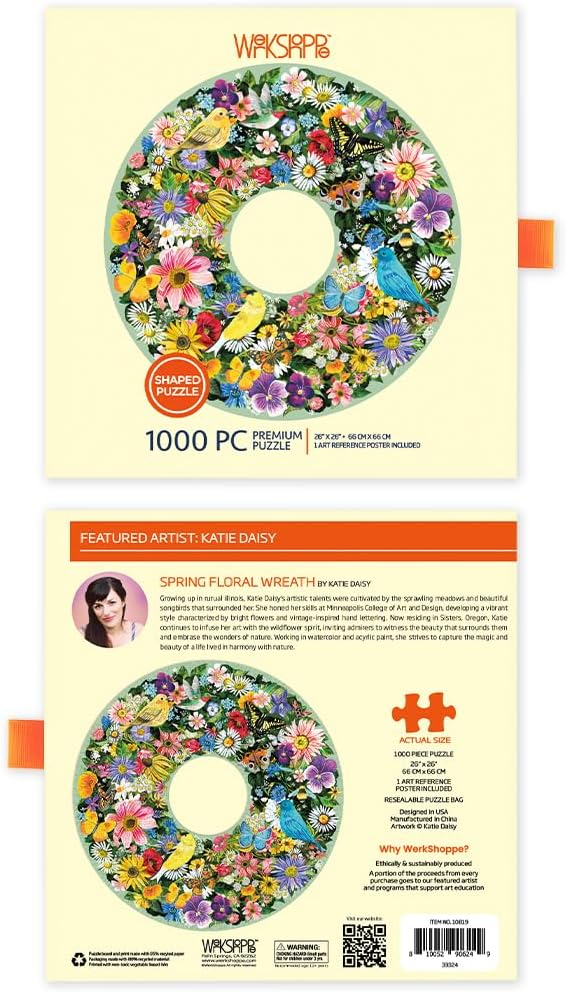 WerkShoppe Spring Floral Wreath 1000 Piece Puzzle
