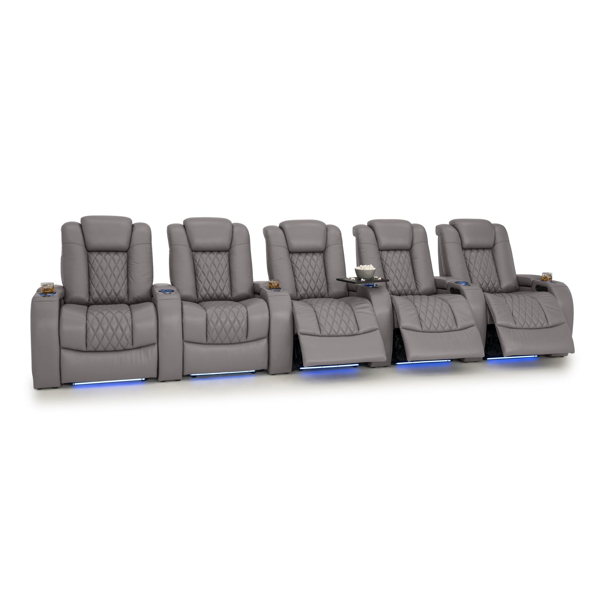 Seatcraft Diamante Home Theater Seating Gray Row of 5