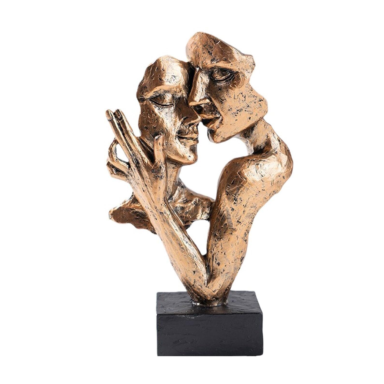 FriendshipHome Home Decor Abstract Couple Statue Couples Kiss Sculpture Romantic Decor Wedding Gift Table Center Piece(B1)