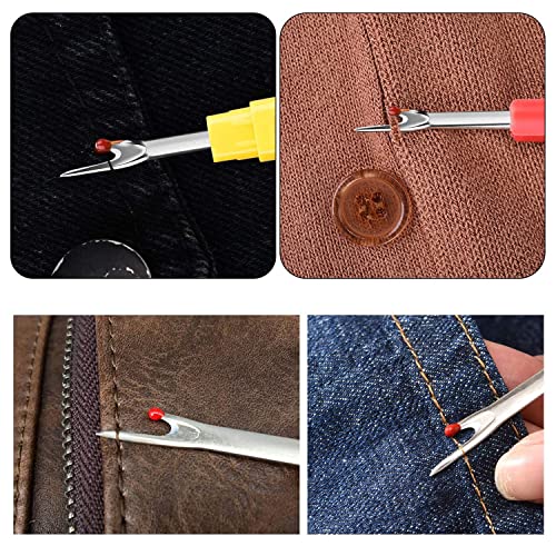 4 Stück Nahttrenner,Saumtrenner Seam Ripper Set mit Schutzkappe,Groß/Klein Nähen Nahtauftrenner Kommt mit Trimmschere für Nähte