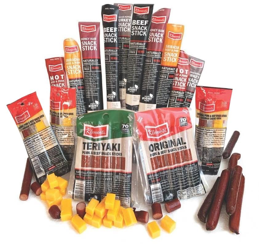 Jerky.com Meat & Cheese Sticks Sampler | 26pc Meat Sticks Variety Pack with Beef Sticks, Pork, Turkey, Ham & Cheese | High Protein, Gluten-Free, Low Carb Meat Sticks individually wrapped | Birthday Gift for Men