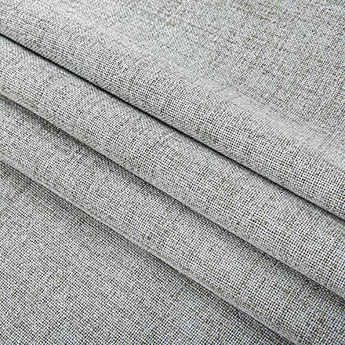 Top Finel Faux Linen 100% Blackout Heavy Curtains 84 Inches Long For Bedroom Living Room Thermal Insulated Drapes Room Darkening Rod Pocket Window Curtains, Light Grey Burlap, 2 Panels #TOP2