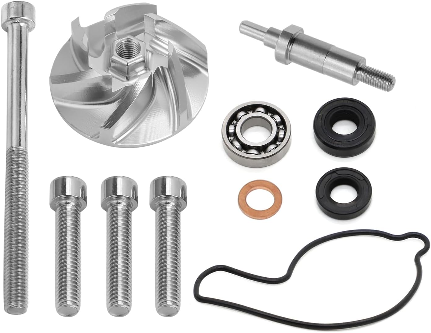 AUTOVIC Water Pump Gasket Seal Bearing Repair Kit Impeller Billet Shaft Complete Redo Kit Gasket Bearing Rebuild Set Replace for Honda CRF450R（2002-2008） Gasket Bearing Rebuild Set