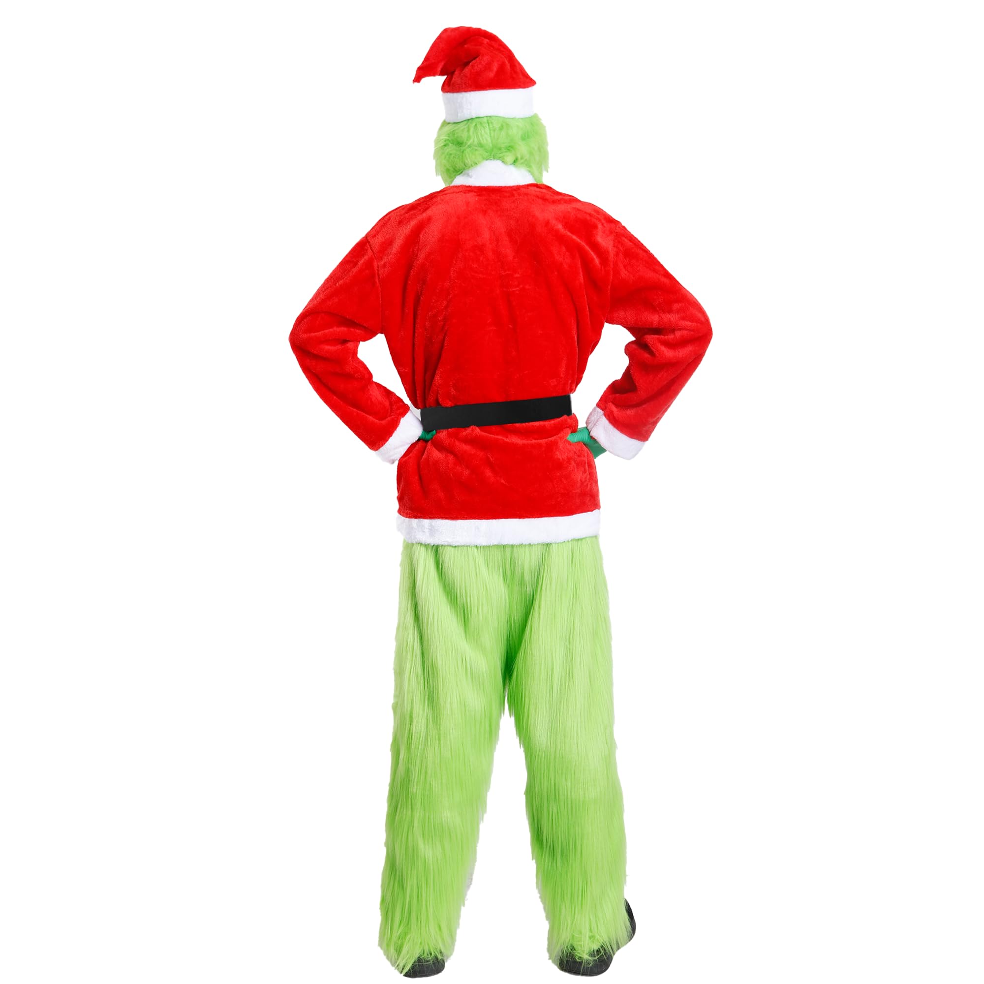 Carnavalife Disfraz navidad, traje de monstruo verde, disfraz papa noel para Hombre Adulto, Ropa de Papá Noel con accesrorios, Cosplay de Navidad lujo Santa Claus Santa Claus
