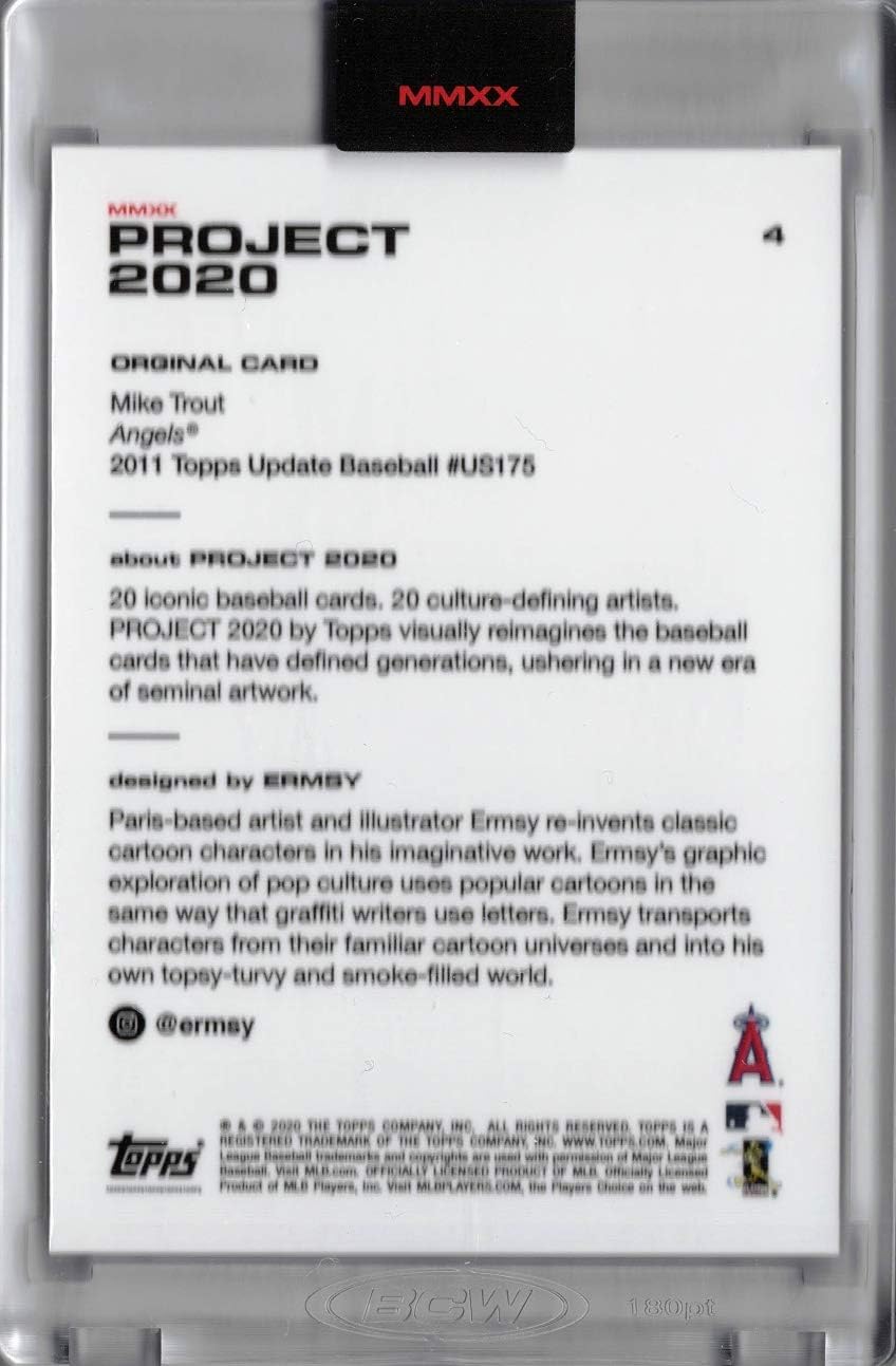 Topps Project 2020 Baseball Card #4 2011 Mike Trout by Ermsy - Only 2,911 made!
