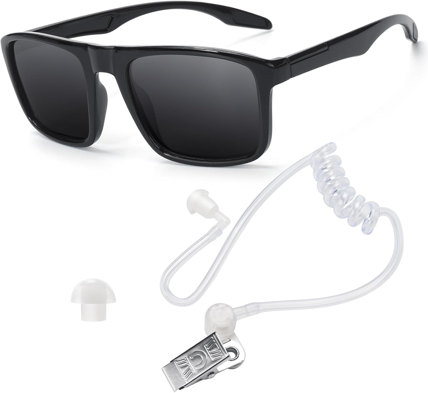 Agent Costume Set, Secret Service Costume Accessory Security Guard Kit Include Spy Earpiece, Sunglasses, Black Ties