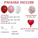 Valentines Red Pink White Party Balloons Arch, 110 PCS Valentines Color 18" 12" 5" Balloons Red Heart Foil Balloons for Girls Bday 1st 2nd 3rd 16th 18th 21st 30th Bridal Shower Bride to Be Decor gallery image