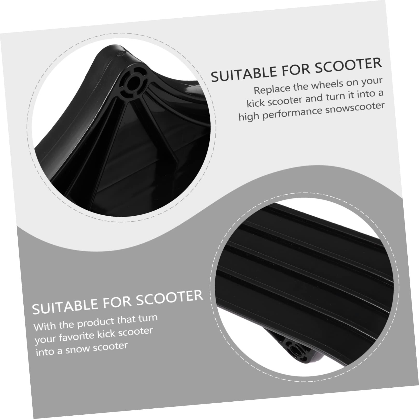 Patineta Plegable Tipo Trineo para Scooter de Nieve, Accesorio Duradero de Material Resistente, Piezas para Esquí Dual al Aire Libre, Conversión para Niños y Uso en Invierno