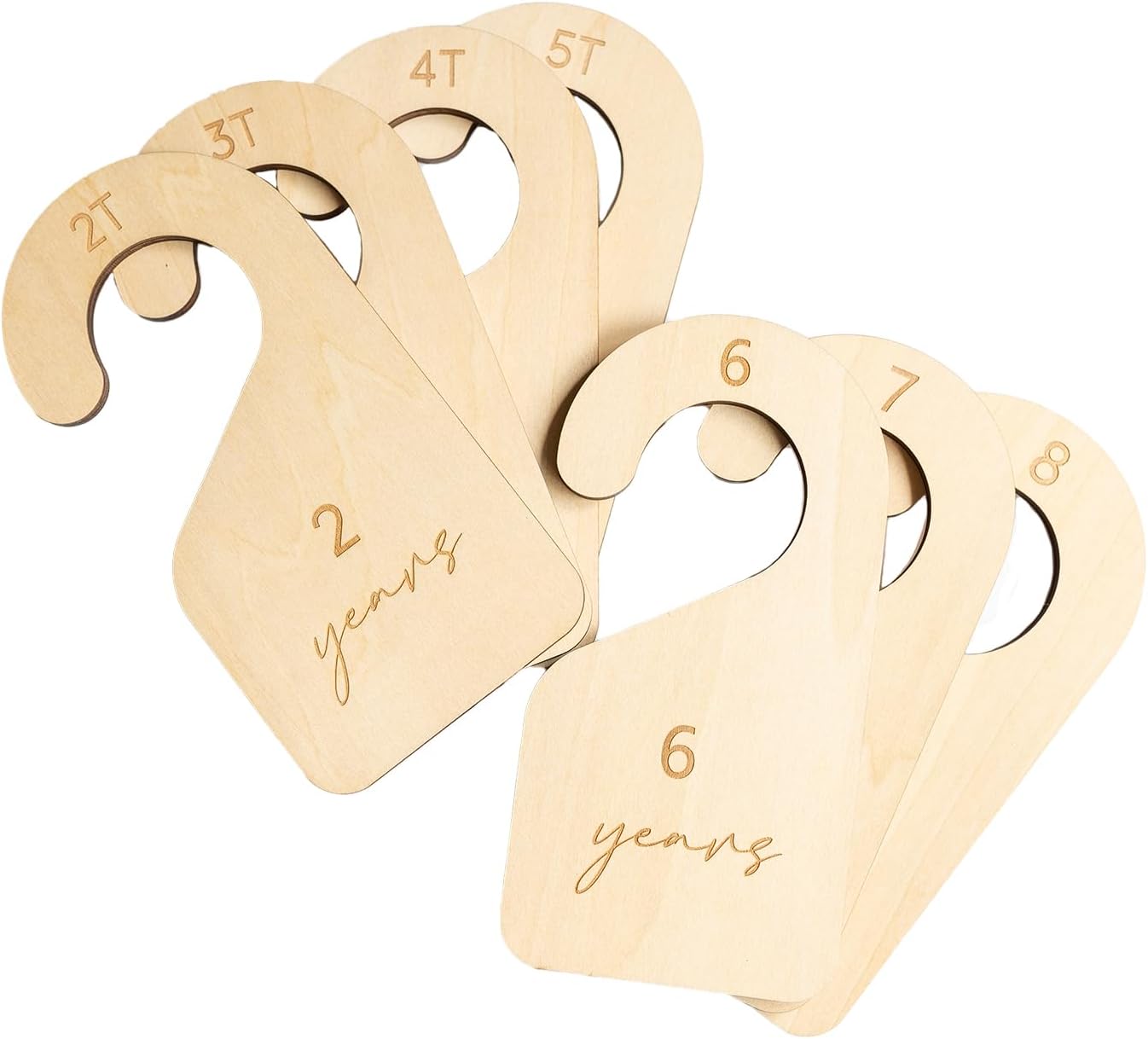 Modern Double-Sided Toddler Closet Dividers, Child Closet Organizers – Set of 7 Durable Kids Closet Size Hangers