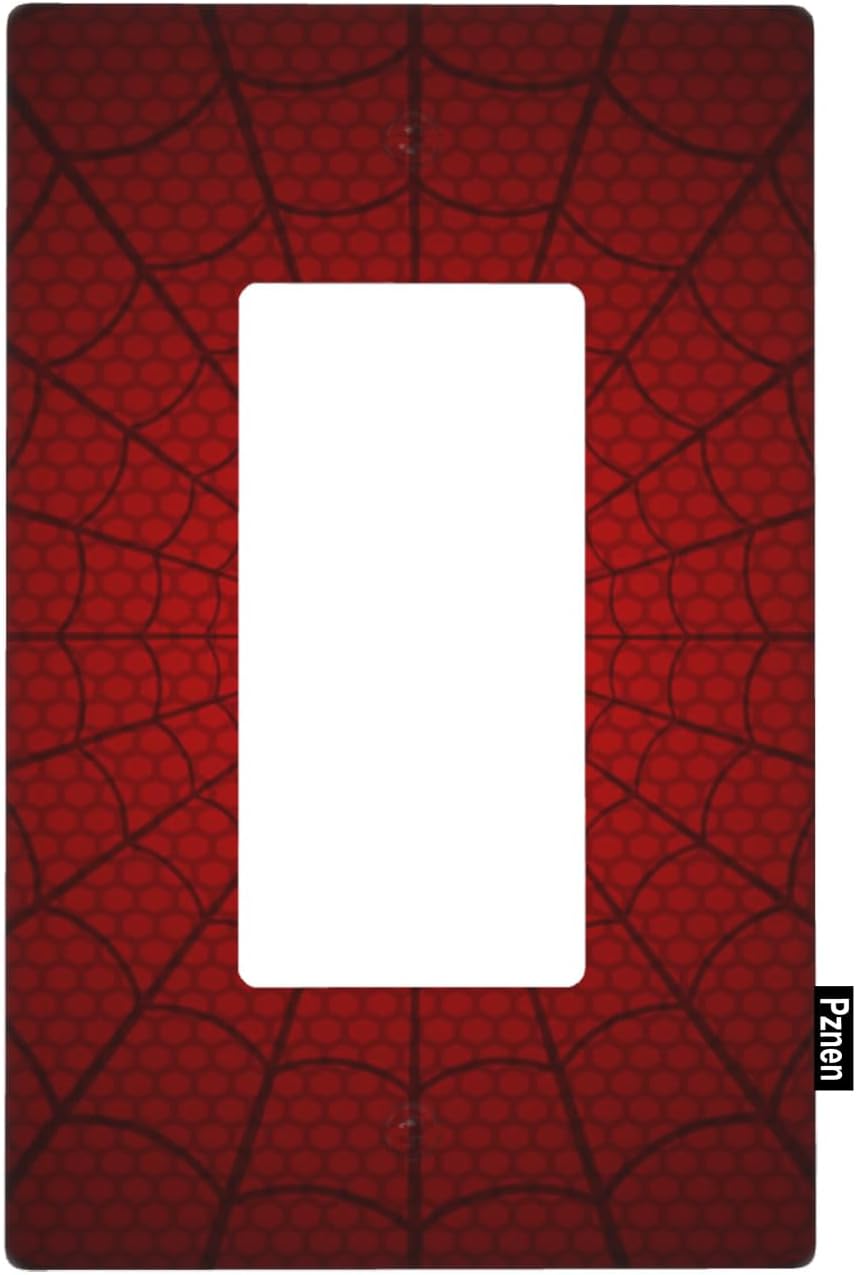 Pznen Red Spider Web Single Rocker Wall Plate Decorator Rocker Switch ...