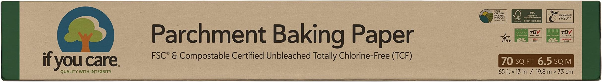 If you care Unbleached Parchment Baking Paper, Roll Type, Width 13.0 x 7.8 ft (33 x 19.8 m)