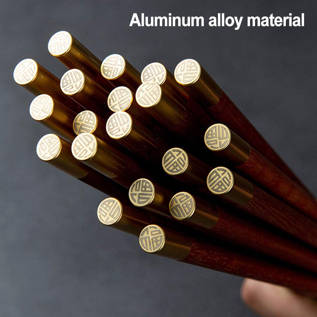 Coffret Cadeau de Baguettes réutilisables en Bois avec étui, Baguettes à Sushi japonaises Rondes, Baguettes Chinoises de Luxe en Bois Naturel, Baguettes antidérapantes, Baguettes l(B)