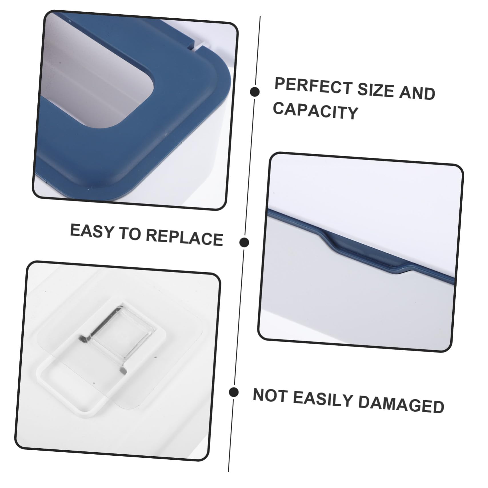 LIFKOME Dispensador de Toallitas Húmedas para Ñiño, 2 Piezas de Plástico Azul, Práctico y Rápido de Usar, Evita Que las Toallitas Se Sequen, Adecuado para Colocar en Mesas o Cochecitos