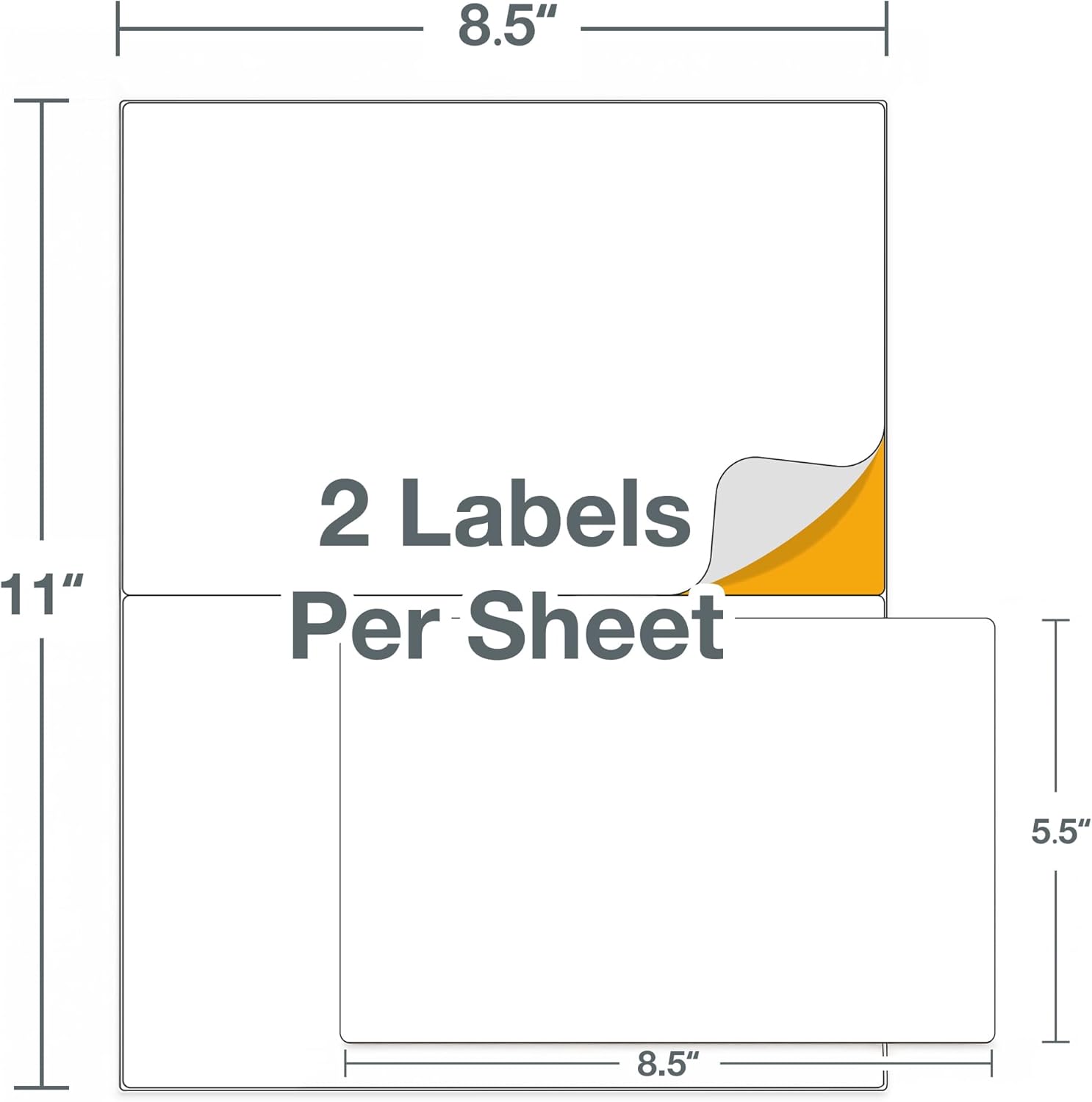 HERMA Easy Peel Printable Half Sheet Shipping Labels 5.5" x 8.5", 200 Labels, Customizable White Sticker Paper for Laser & Inkjet Printer, Address Label for Mailing, Storage & Organization