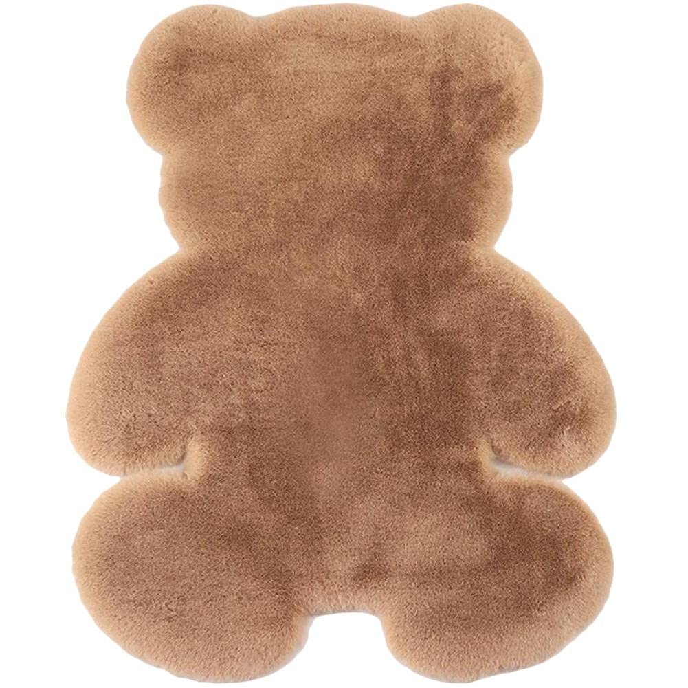 Tapis moderne de salon ours marron moelleux et antidérapant pour chambre