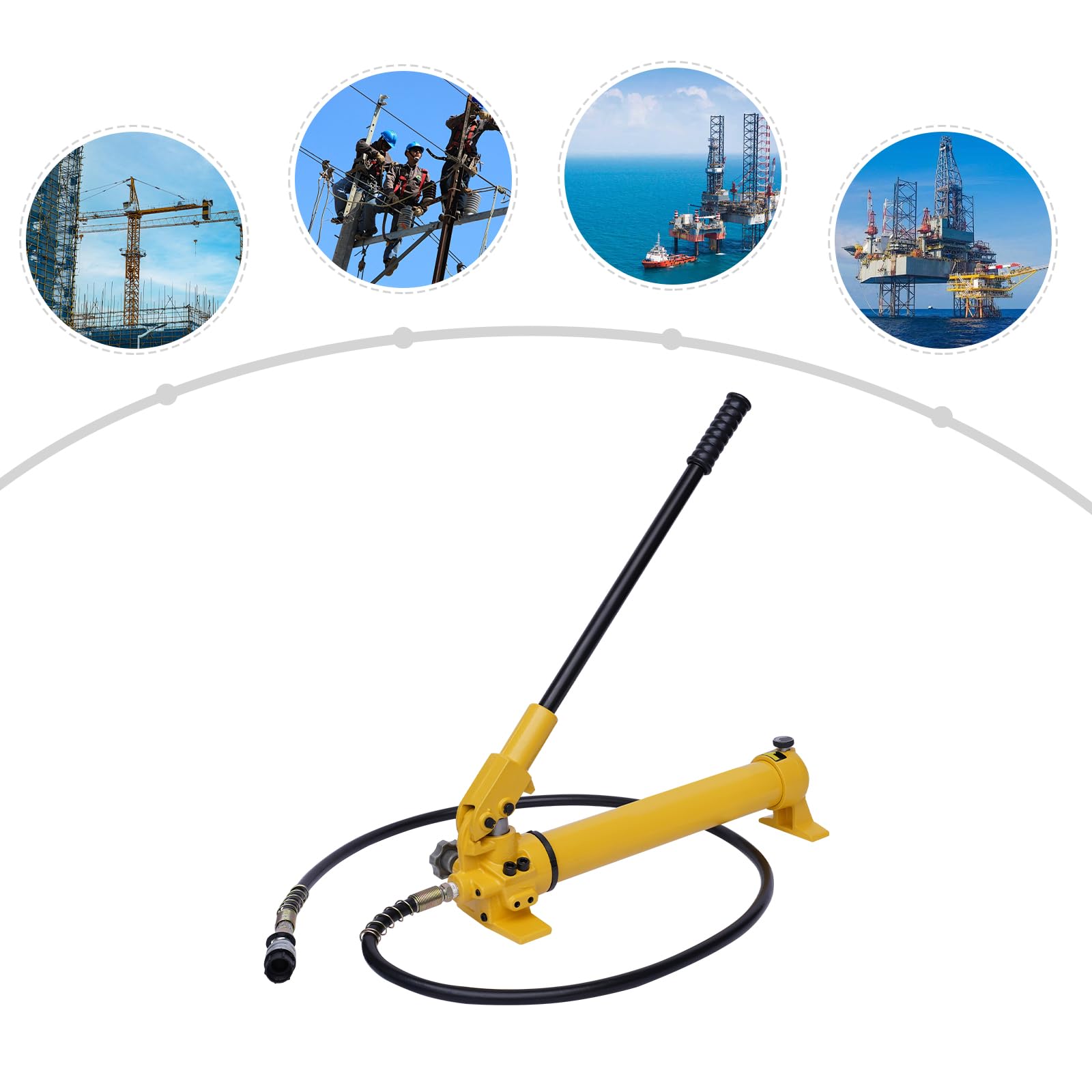 Bomba hidráulica, CP-700, bomba de mano hidráulica 0 – 70 MPa, bomba hidráulica manual con manguera de 1,8 m para gato hidráulico, pinzas hidráulicas, alicates perforadores
